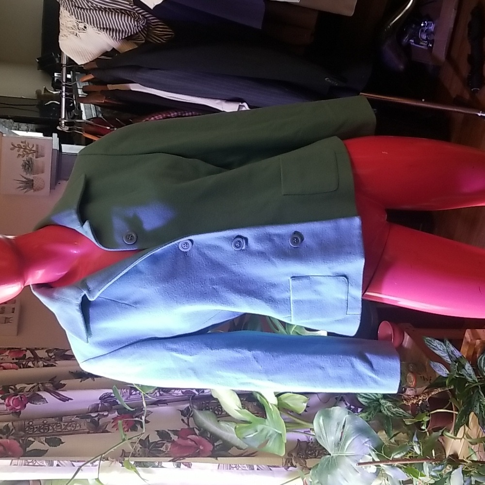 Harve Benard Collection Petite Green Wool Blend Coat